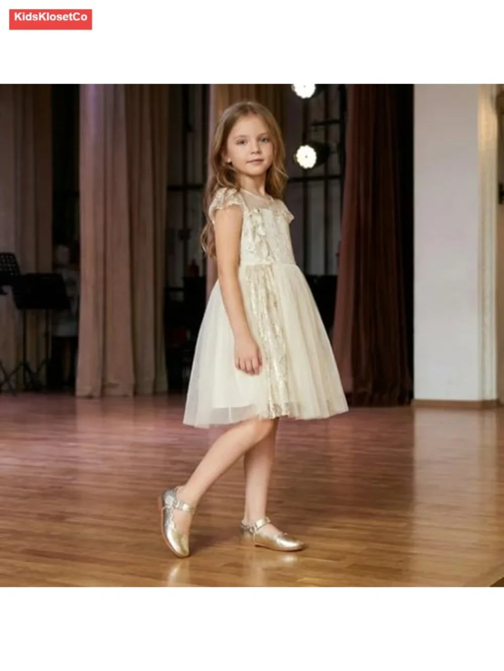 Toddler Girls Mary Jane Ballet Flats Dress Shoes Scalloped Hook & Loop